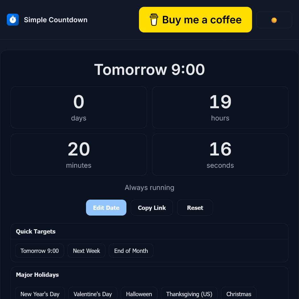 Countdown Simple Simple Countdown - Count Down to Any Date